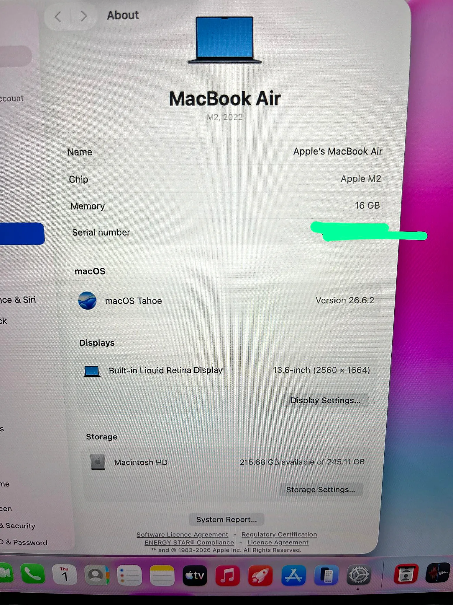 MacBook Air 13.6" M2 (2022) 16GB / 256GB Starlight gallery thumbnail 3