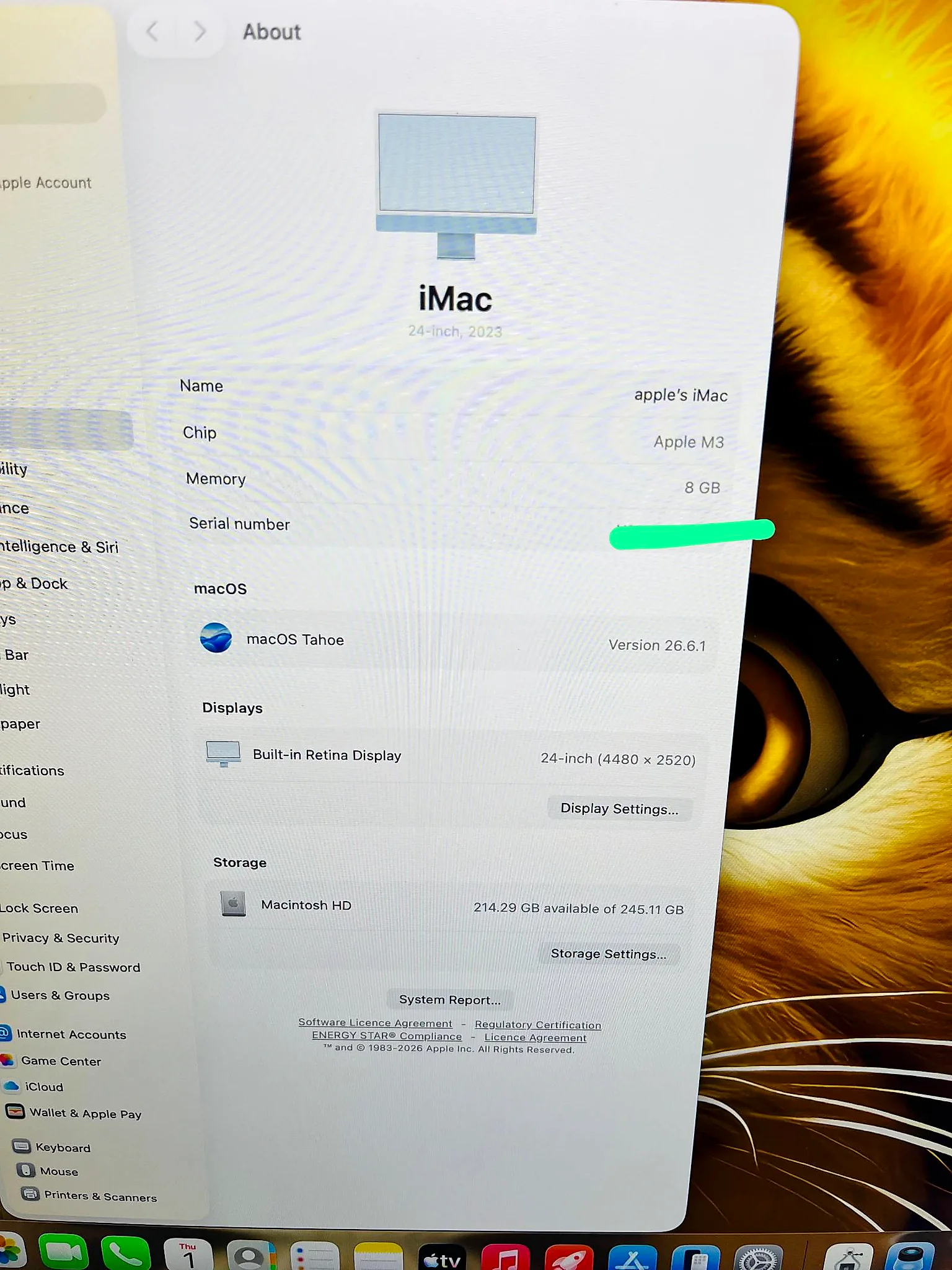 iMac 24" M3 2023 (8 Core CPU / 10 Core GPU) 8GB / 256GB - Sky Blue gallery thumbnail 4