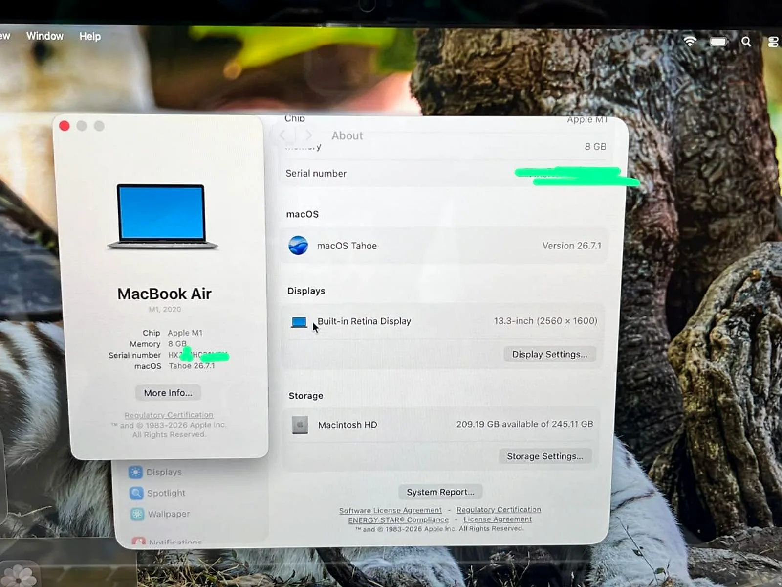 MacBook Air 13.3" M1 (2020) 8GB / 256GB SSD Space Gray gallery thumbnail 6
