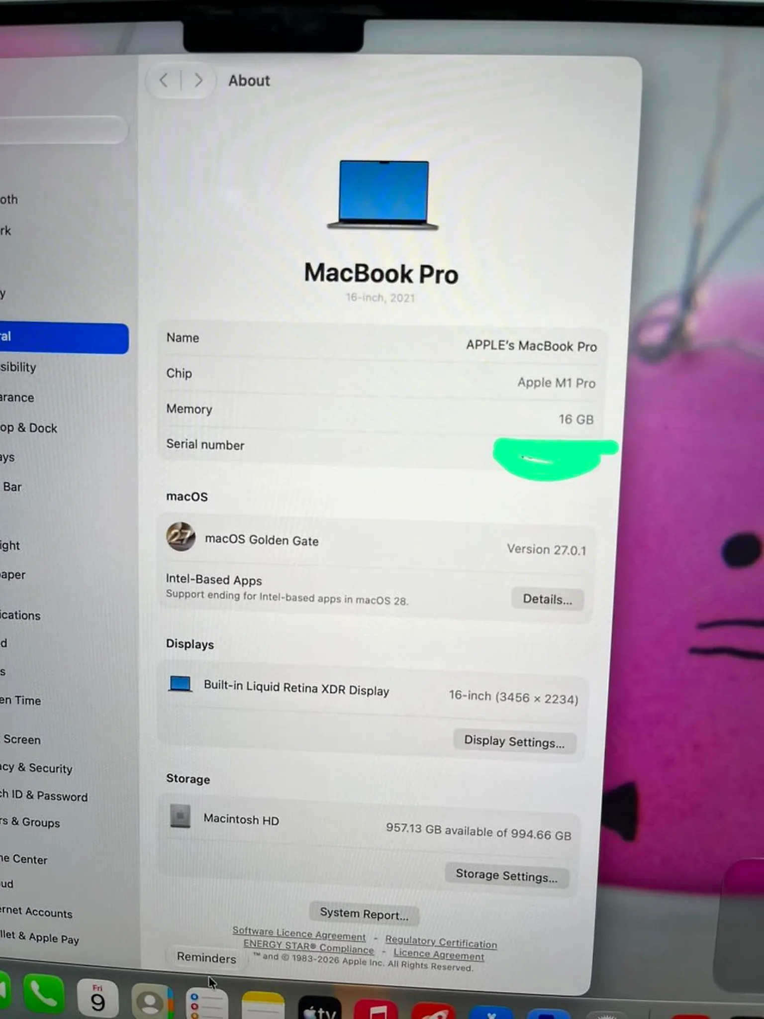 MacBook Pro 16.2" M1 Pro (2021) 16GB / 1TB SSD gallery thumbnail 5
