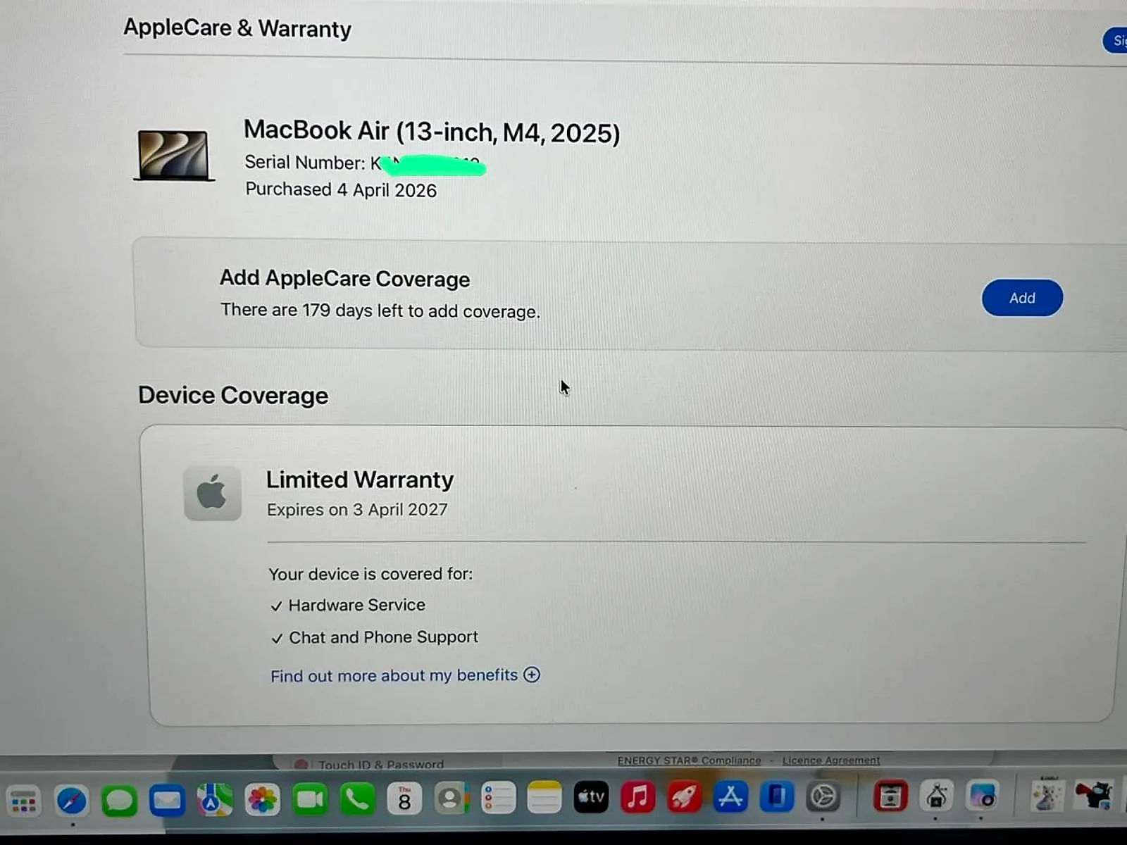 MacBook Air 13.6" Apple M4 (2025) 16GB / 256GB SSD (Midnight) gallery thumbnail 7