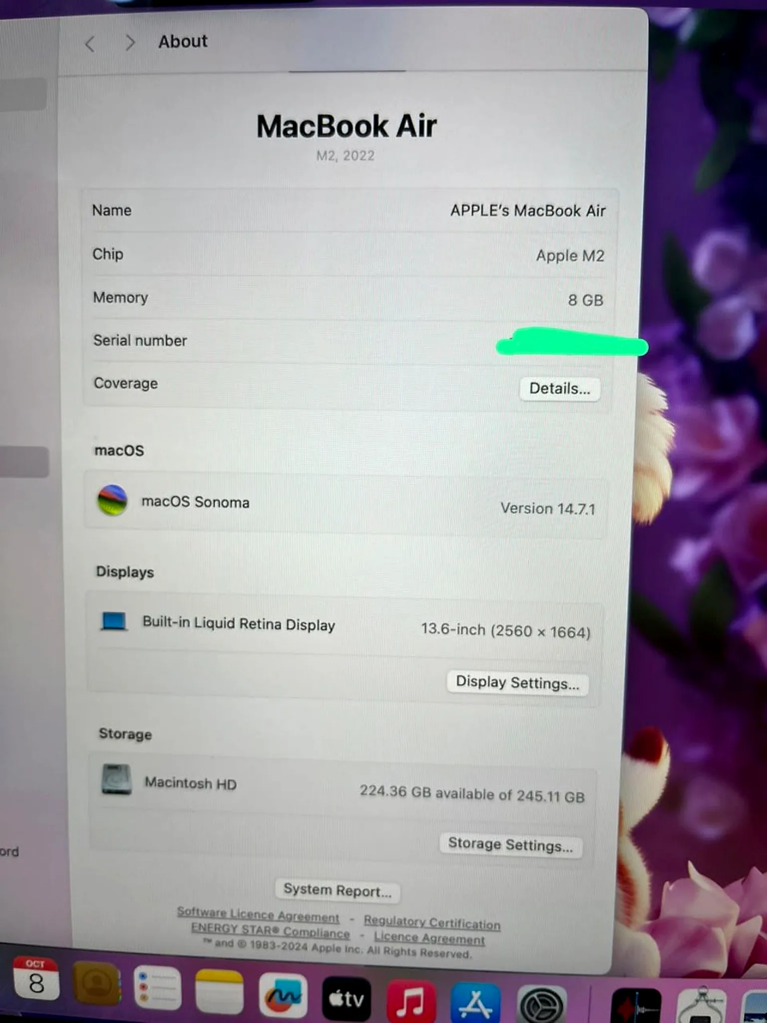 MacBook Air 13.6" M2 (2022) Starlight 8GB / 256GB SSD gallery thumbnail 6