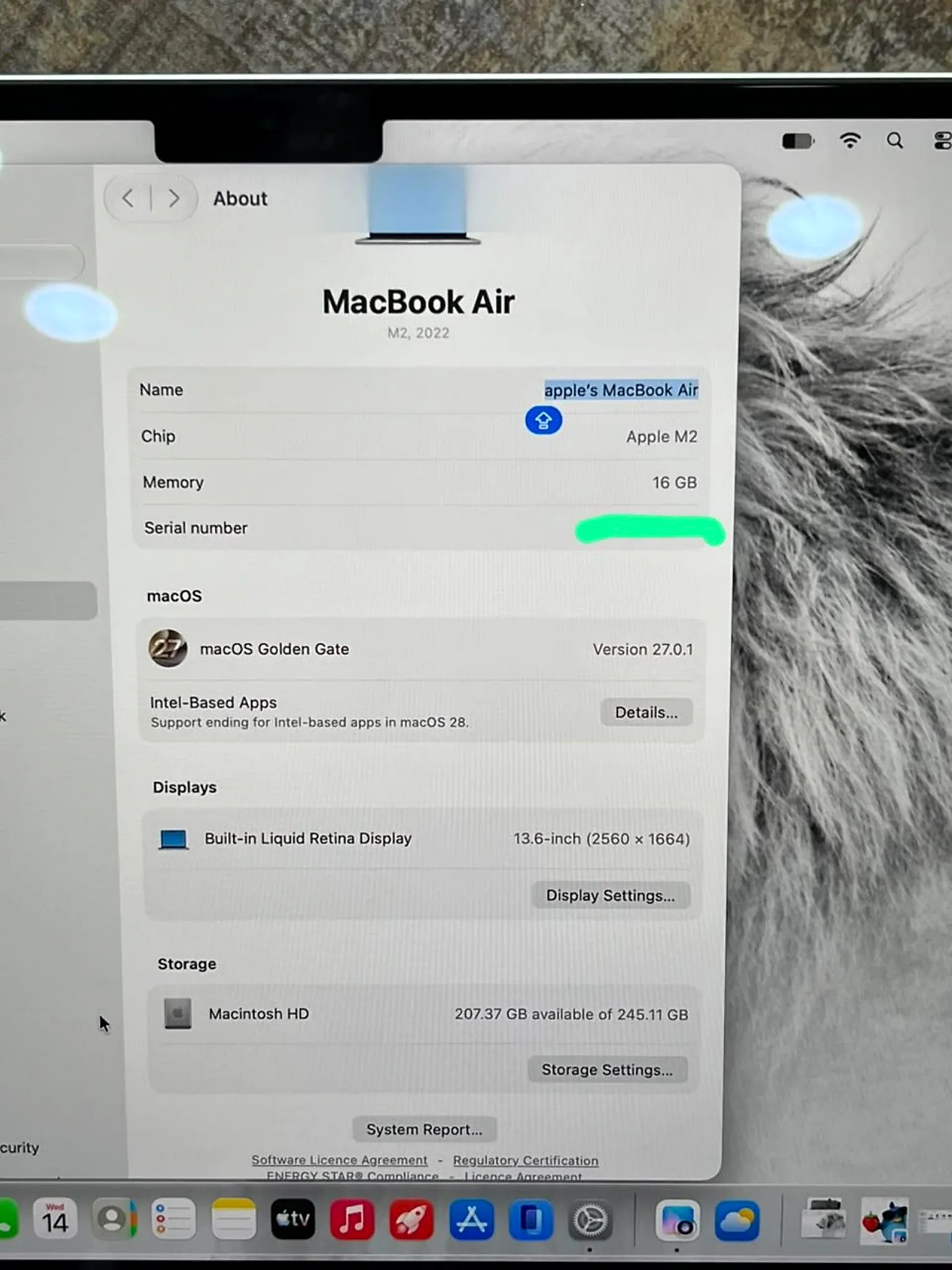 MacBook Air 13.6" M2 (2022) 16GB / 256GB SSD Silver gallery thumbnail 6