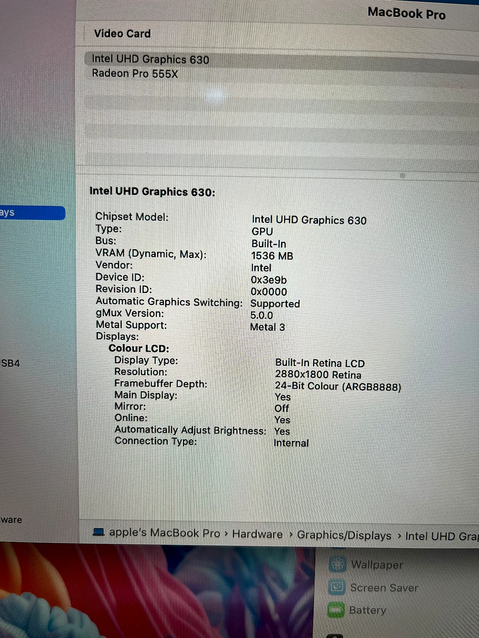 MacBook Pro 15.4" Intel Core i7 (2019) gallery thumbnail 7